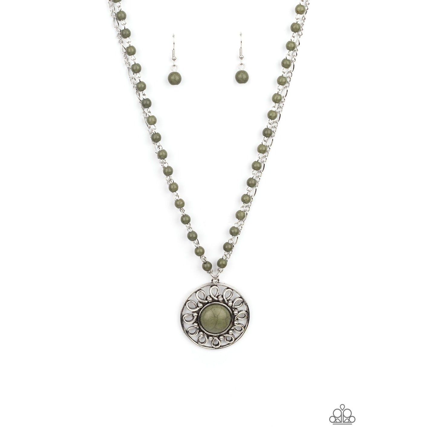 Sahara Suburb - Green Necklace - Paparazzi Accessories - GlaMarous Titi Jewels