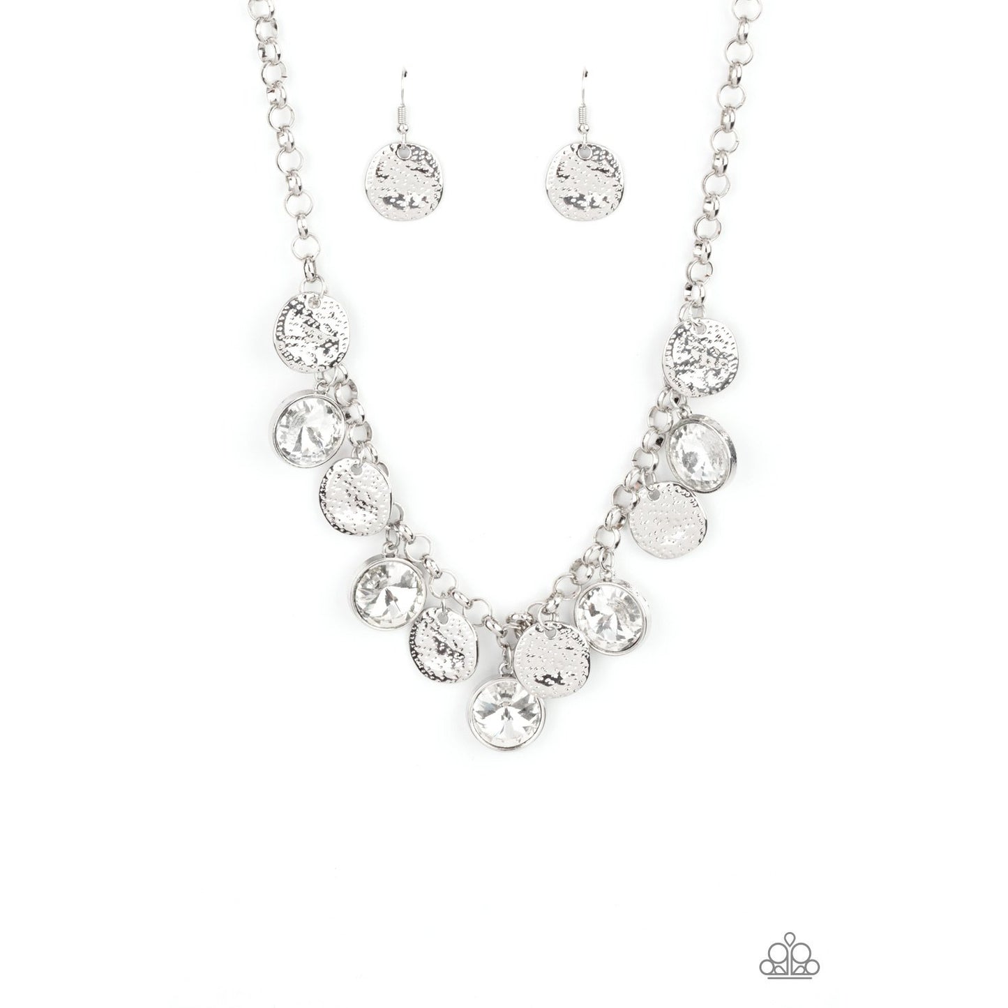 Spot on Sparkle - White Rhinestone Necklace - Paparazzi Accessories - GlaMarous Titi Jewels