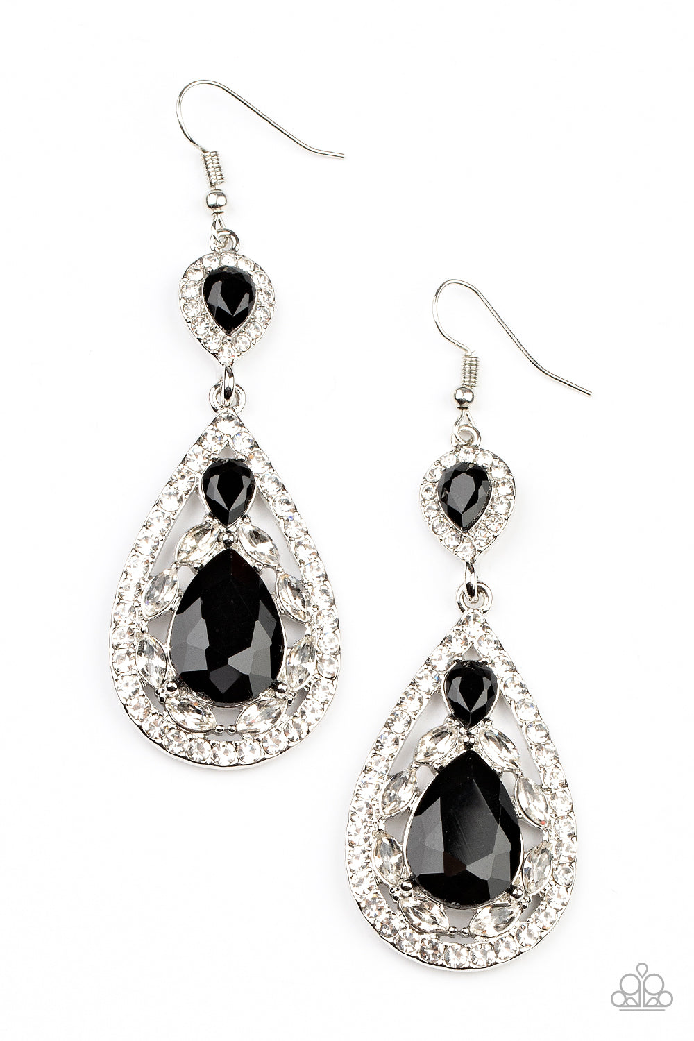 Posh Pageantry - Black Rhinestone Earrings - Paparazzi Accessories - GlaMarous Titi Jewels