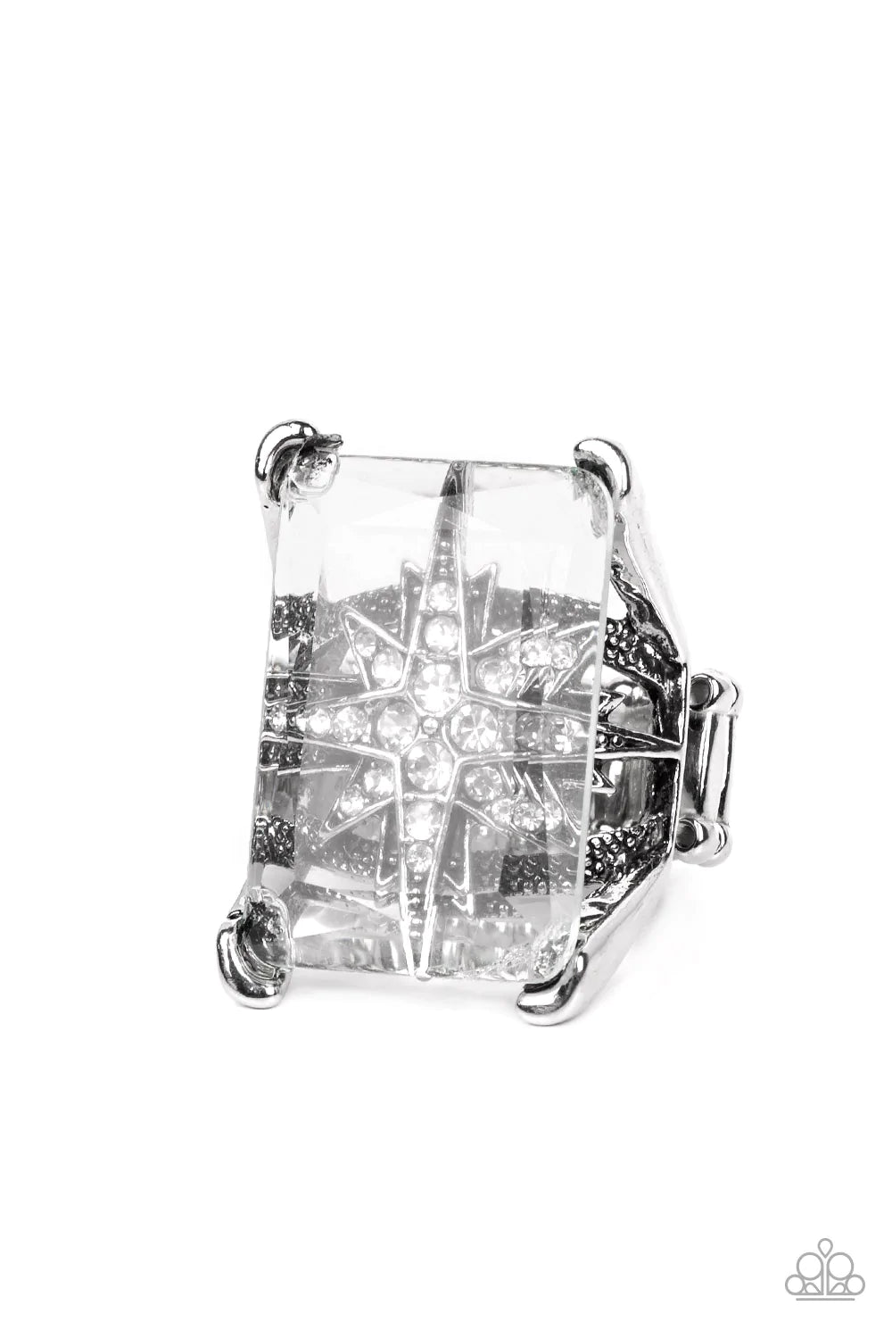 Starry Serenity ♥ White Rhinestones Ring ♥ Paparazzi Accessories - GlaMarous Titi Jewels