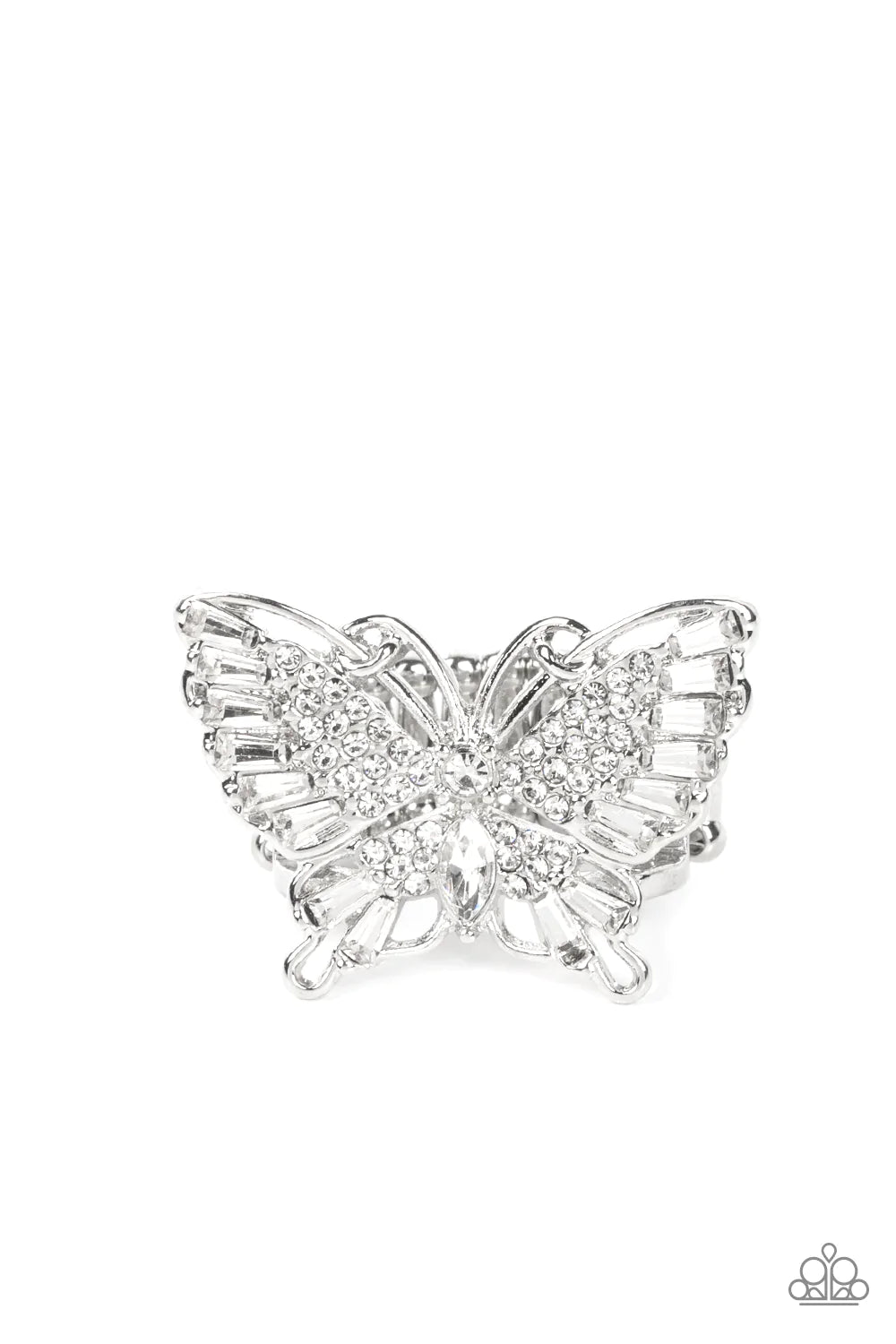 Fearless Flutter ♥ White Ring ♥ Paparazzi Accessories - GlaMarous Titi Jewels
