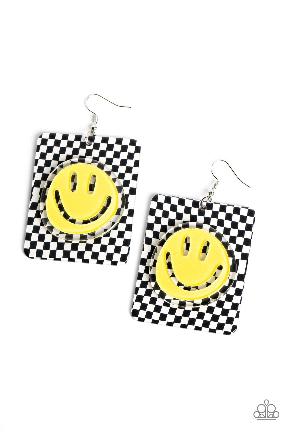 Cheeky Checkerboard ♥ Yellow Earrings ♥ Paparazzi Accessories - GlaMarous Titi Jewels