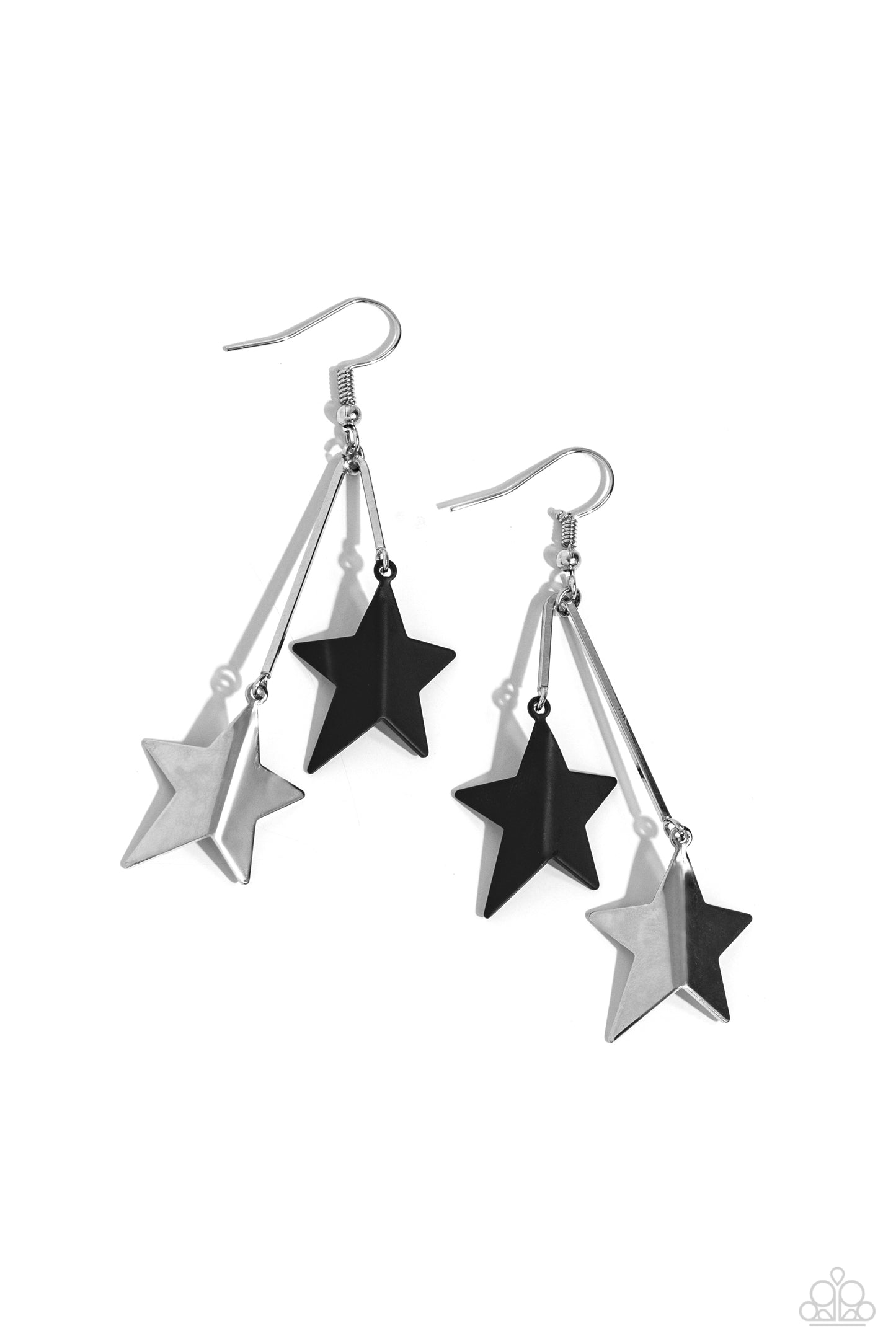 Paparazzi Stellar STAGGER - Black Earrings