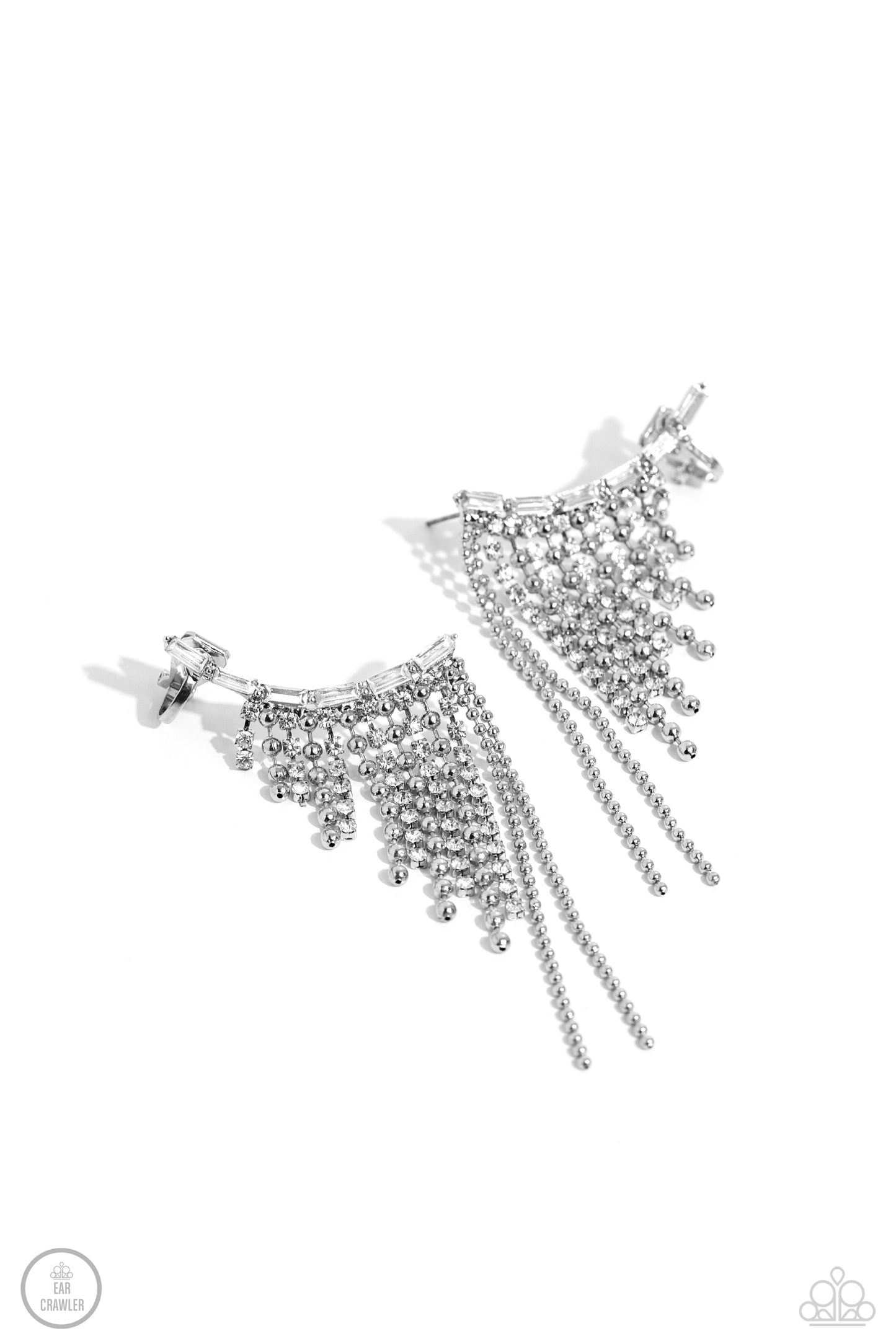 Paparazzi Tapered Tease - White Earrings
