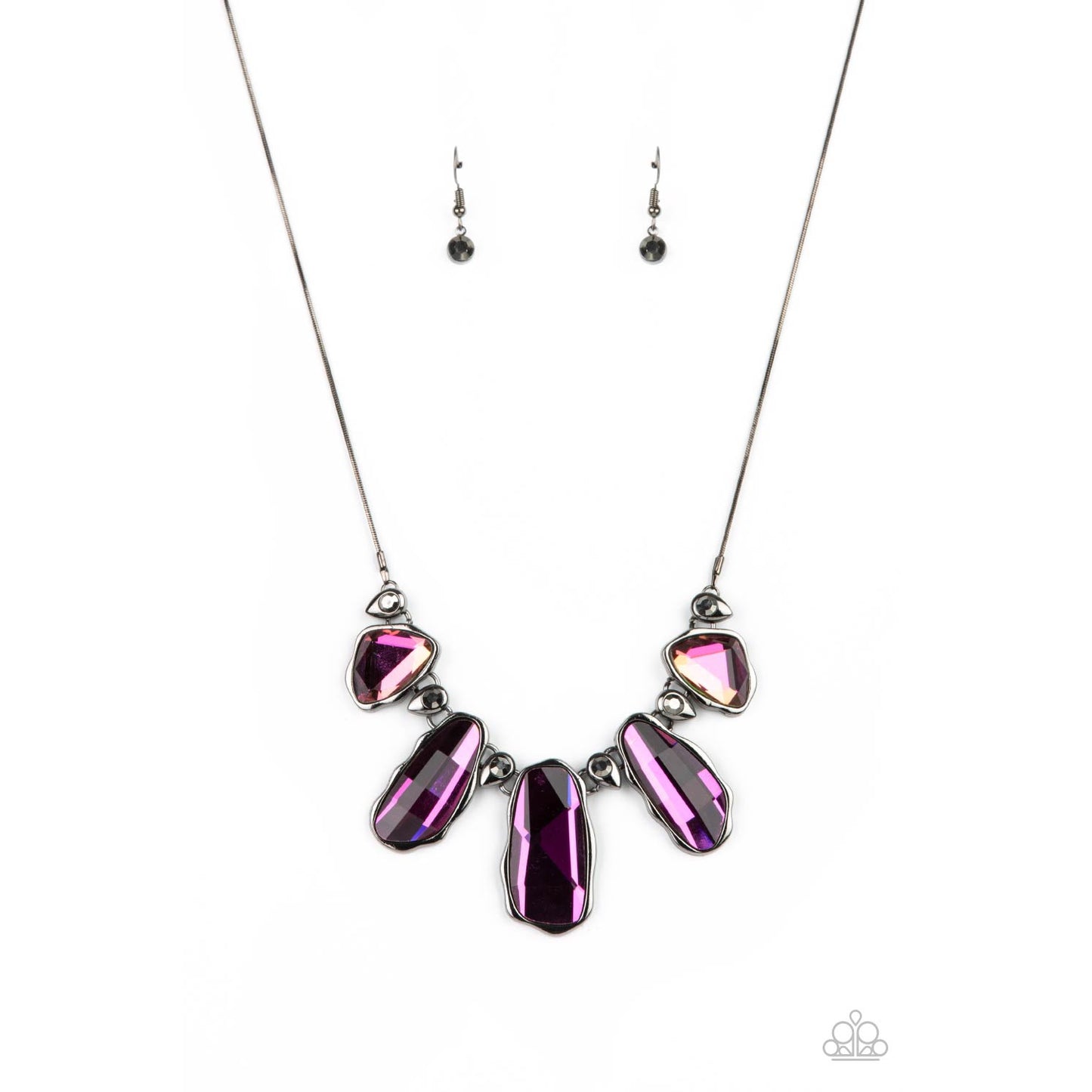 Cosmic Cocktail - Multi UV Oil Spill Necklace - Paparazzi Accessories - GlaMarous Titi Jewels