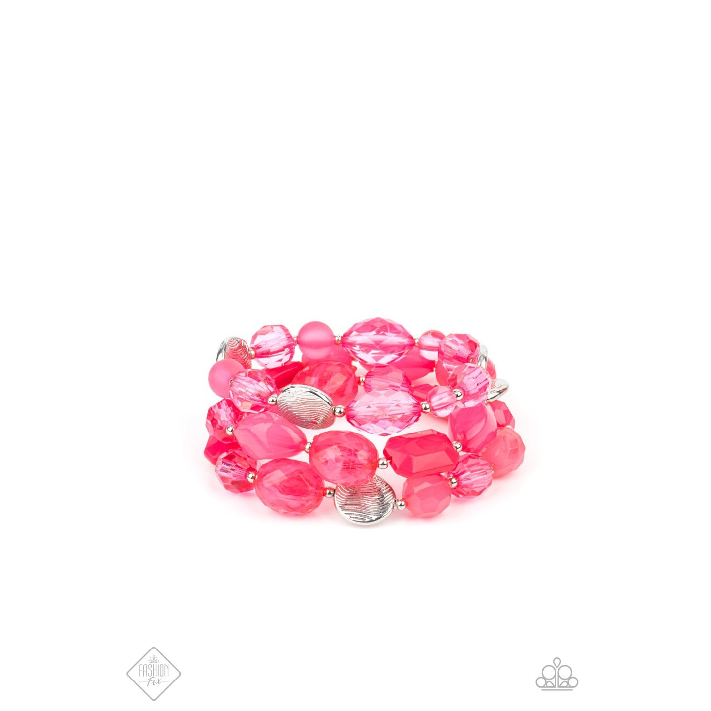 Oceanside Bliss - Pink Opaque Stretchy Bracelet- Paparazzi Accessories - GlaMarous Titi Jewels