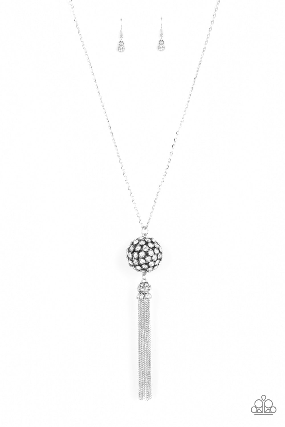 Rhinestone Revolution - White Rhinestone Necklace | Paparazzi Accessories - GlaMarous Titi Jewels