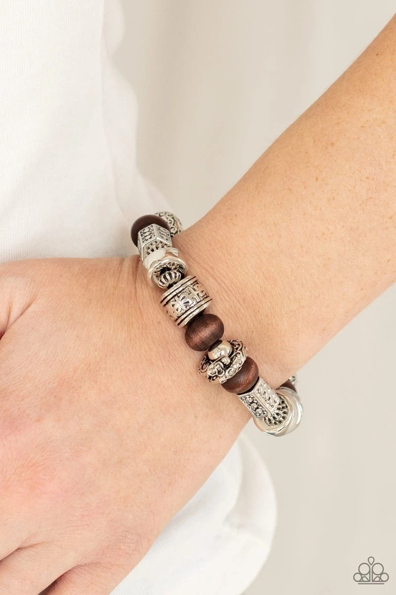 Exploring The Elements- Brown Bracelet- Paparazzi Accessories - GlaMarous Titi Jewels
