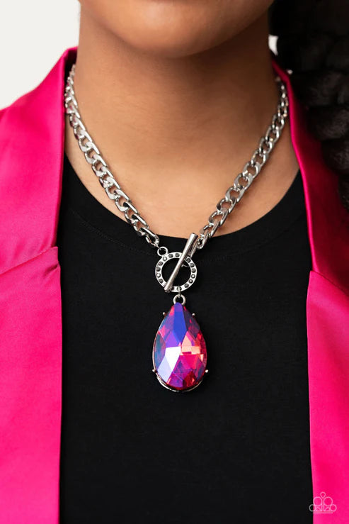 Edgy Exaggeration ♥ Pink Necklace ♥ Paparazzi Accessories - GlaMarous Titi Jewels