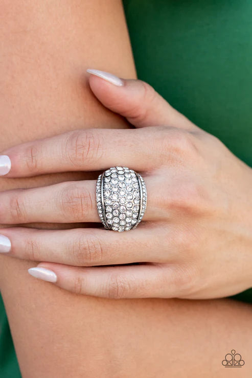 Running OFF SPARKLE - White Ring ♥ Paparazzi Accessories
