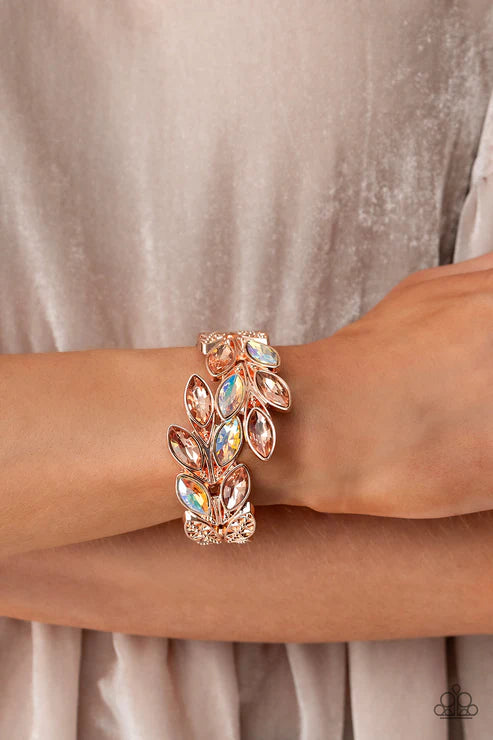 Paparazzi Luminous Laurels - Rose Gold Bracelet ♥