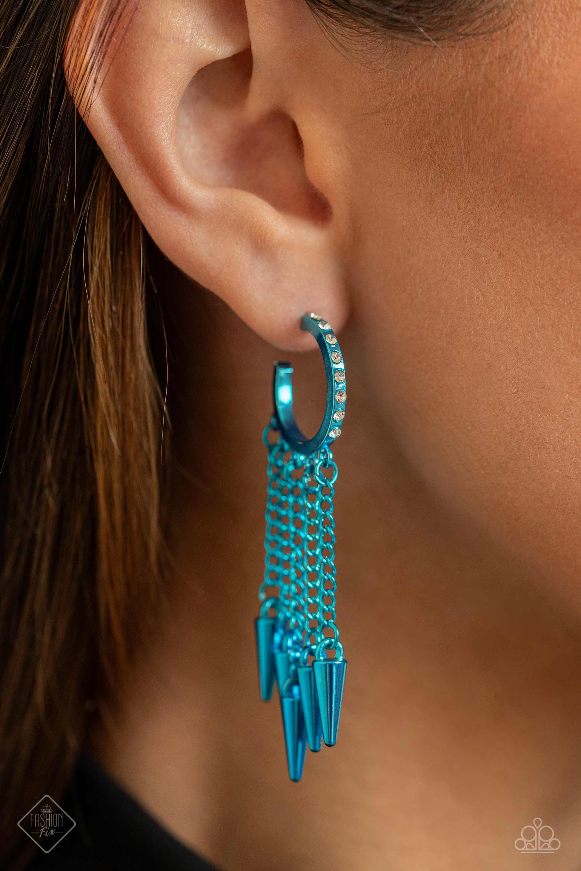 Hoop Earring: "Piquant Punk - Blue" (P5HO-BLXX-062SF)