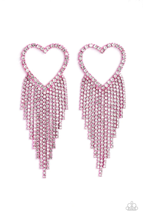 Sumptuous Sweethearts - Pink Post Earrings ♦ Paparazzi Accessories