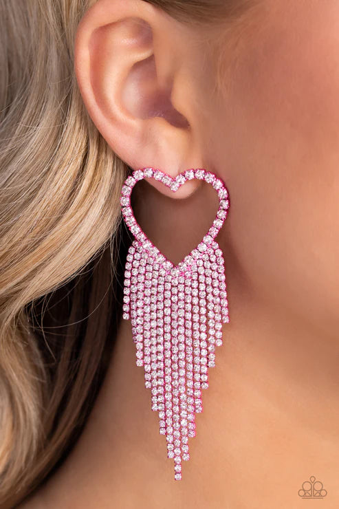 Sumptuous Sweethearts - Pink Post Earrings ♦ Paparazzi Accessories