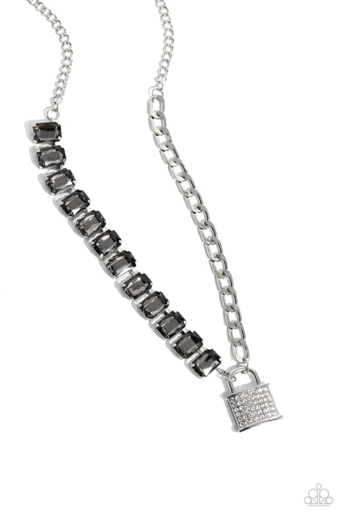 LOCK and Roll - Silver Necklace ♦ Paparazzi Accessories