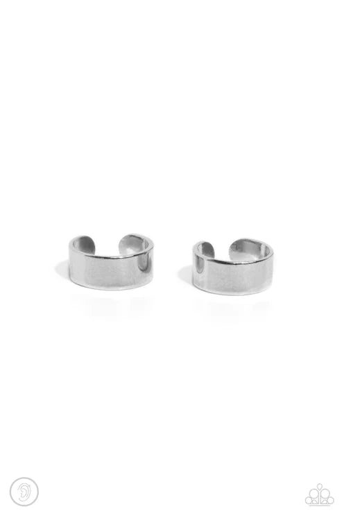 Paparazzi Catwalk Curves - Silver Cuff Earrings ♥