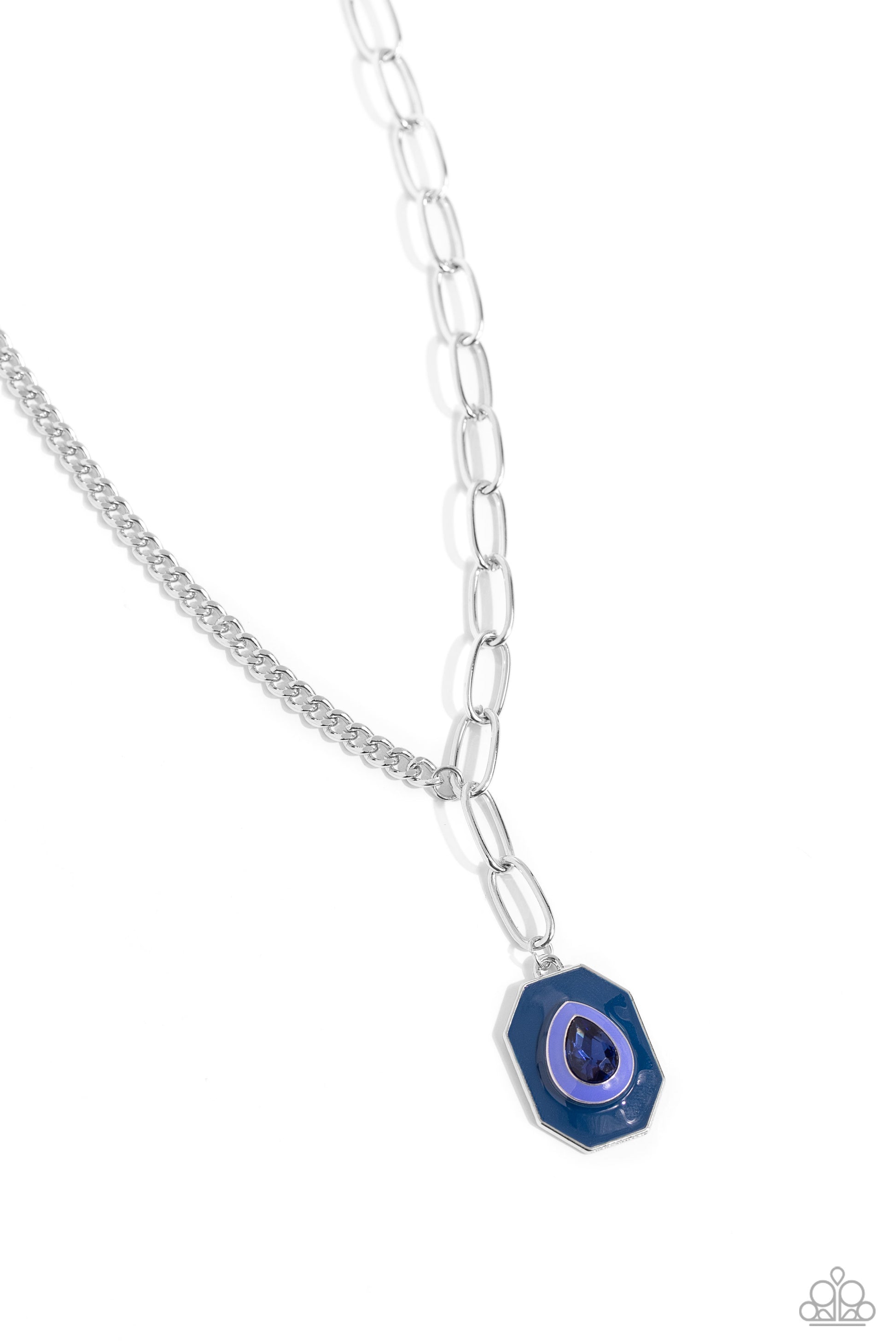 Paparazzi Hexagonal Hallmark - Blue Necklace