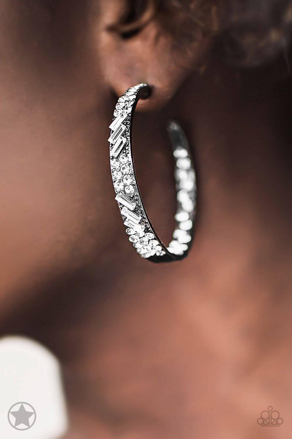 GLITZY By Association - Gunmetal Rhinestone Earrings - Paparazzi Accessories - GlaMarous Titi Jewels
