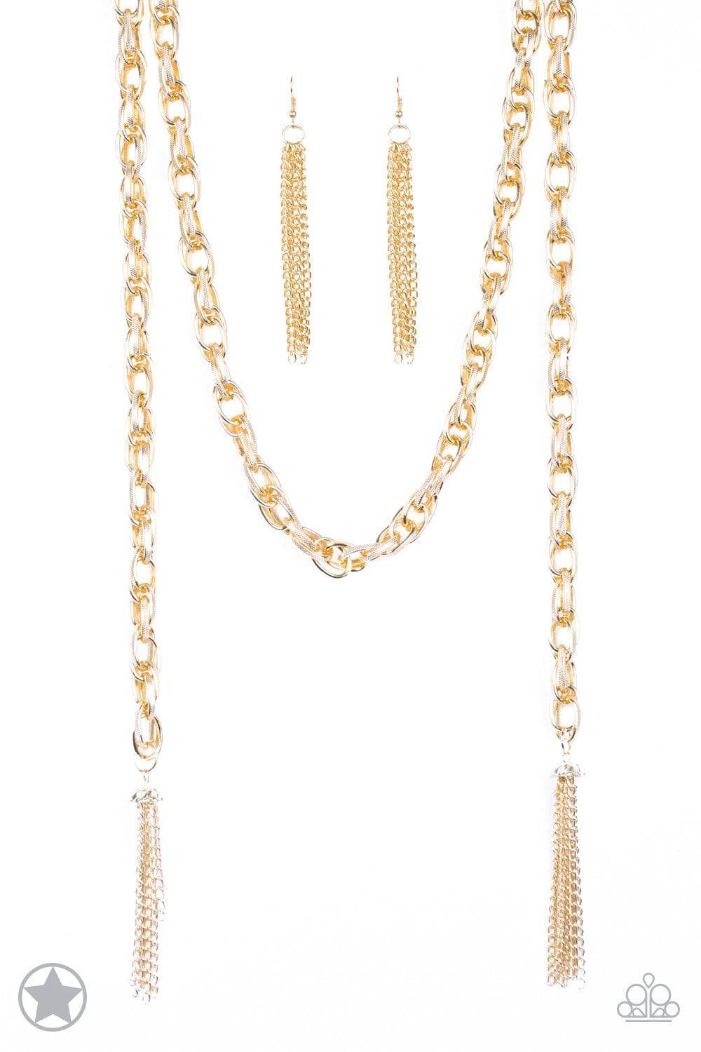 SCARFed for Attention - Gold Necklace - Paparazzi Accessories - GlaMarous Titi Jewels