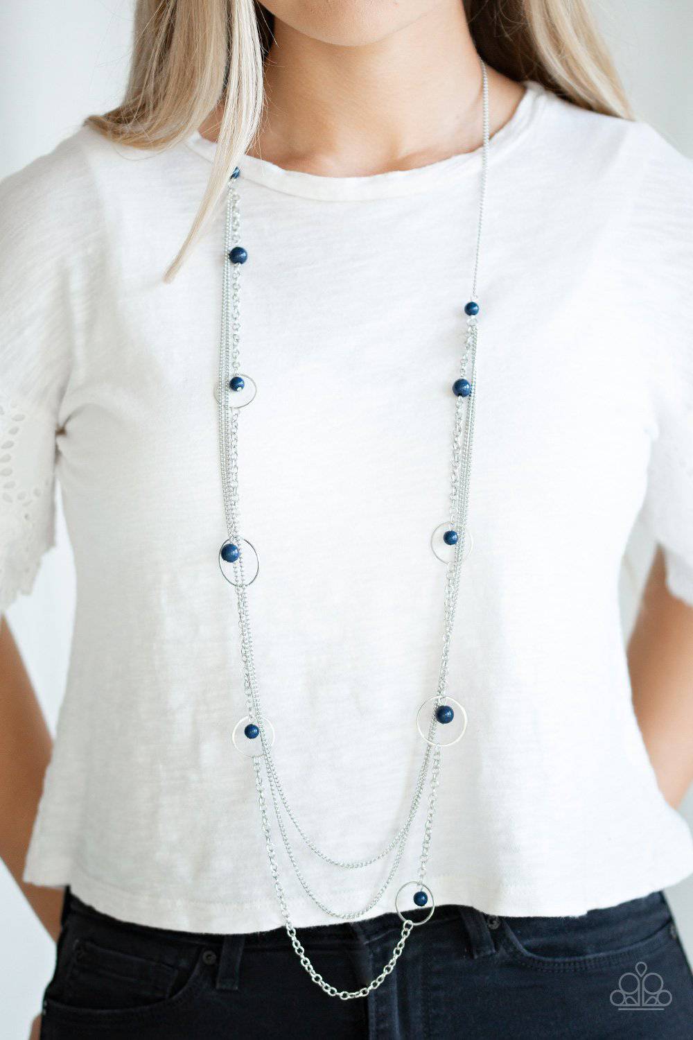 Collectively Carefree - Blue Bead Necklace - Paparazzi Accessories - GlaMarous Titi Jewels