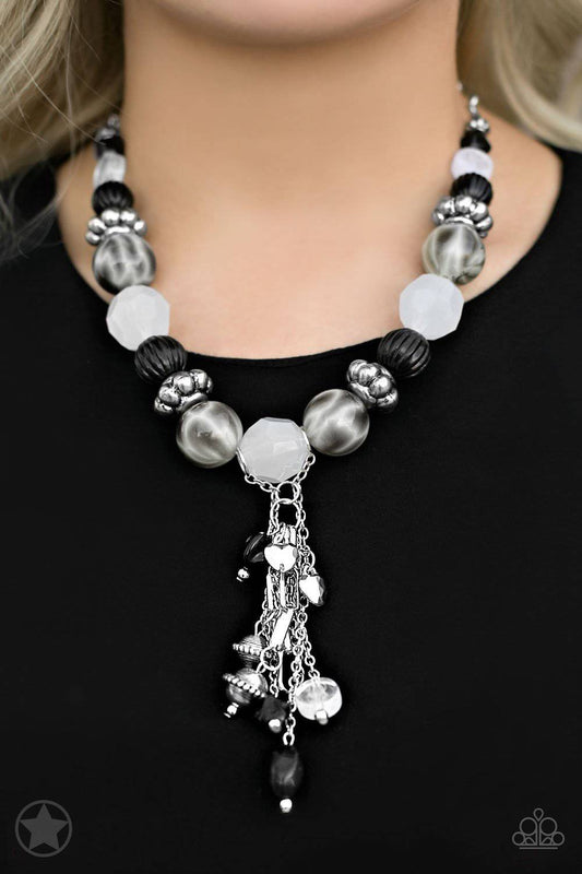 Break A Leg! - Blockbuster Black & White Necklace - Paparazzi Accessories - GlaMarous Titi Jewels