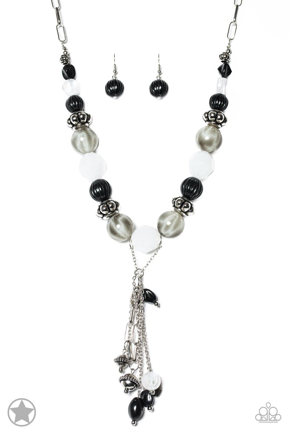 Break A Leg! - Blockbuster Black & White Necklace - Paparazzi Accessories - GlaMarous Titi Jewels