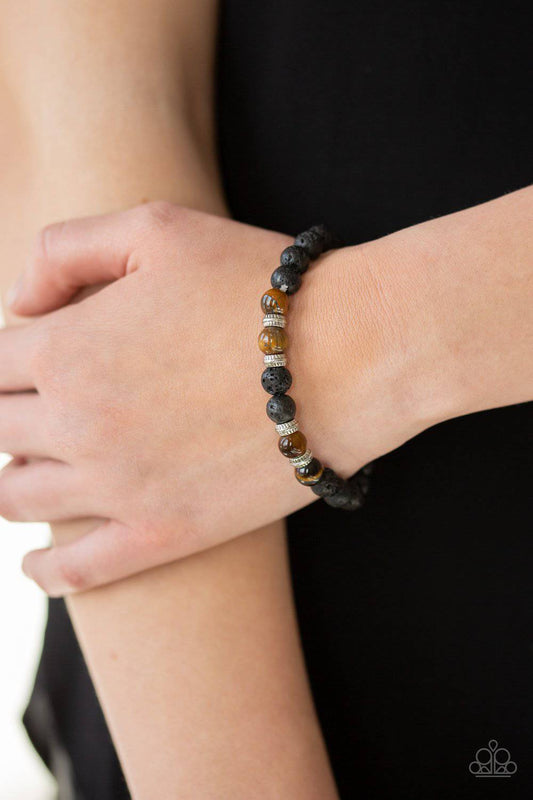 Paparazzi Peace and Quiet Black Lava Bead Bracelet - GlaMarous Titi Jewels