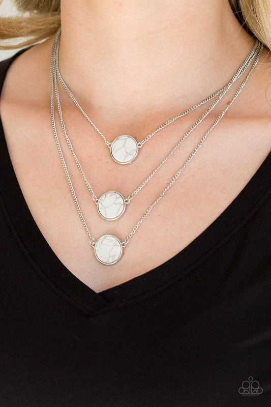 CEO of Chic - White Stone Layered Necklace - Paparazzi Accessories - GlaMarous Titi Jewels
