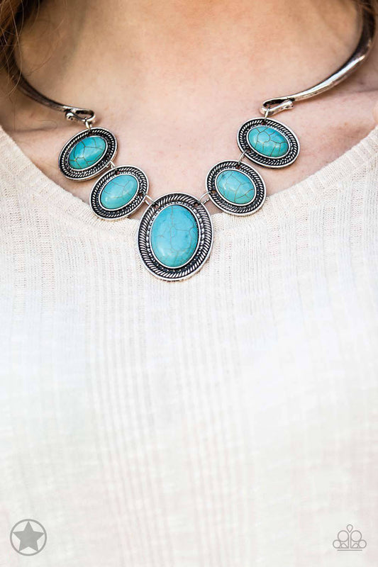 River Ride - Blue Turquoise Blockbuster Necklace - Paparazzi Accessories - GlaMarous Titi Jewels