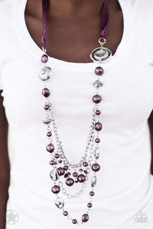 All The Trimmings - Purple Pearl Necklace - Paparazzi Accessories - GlaMarous Titi Jewels