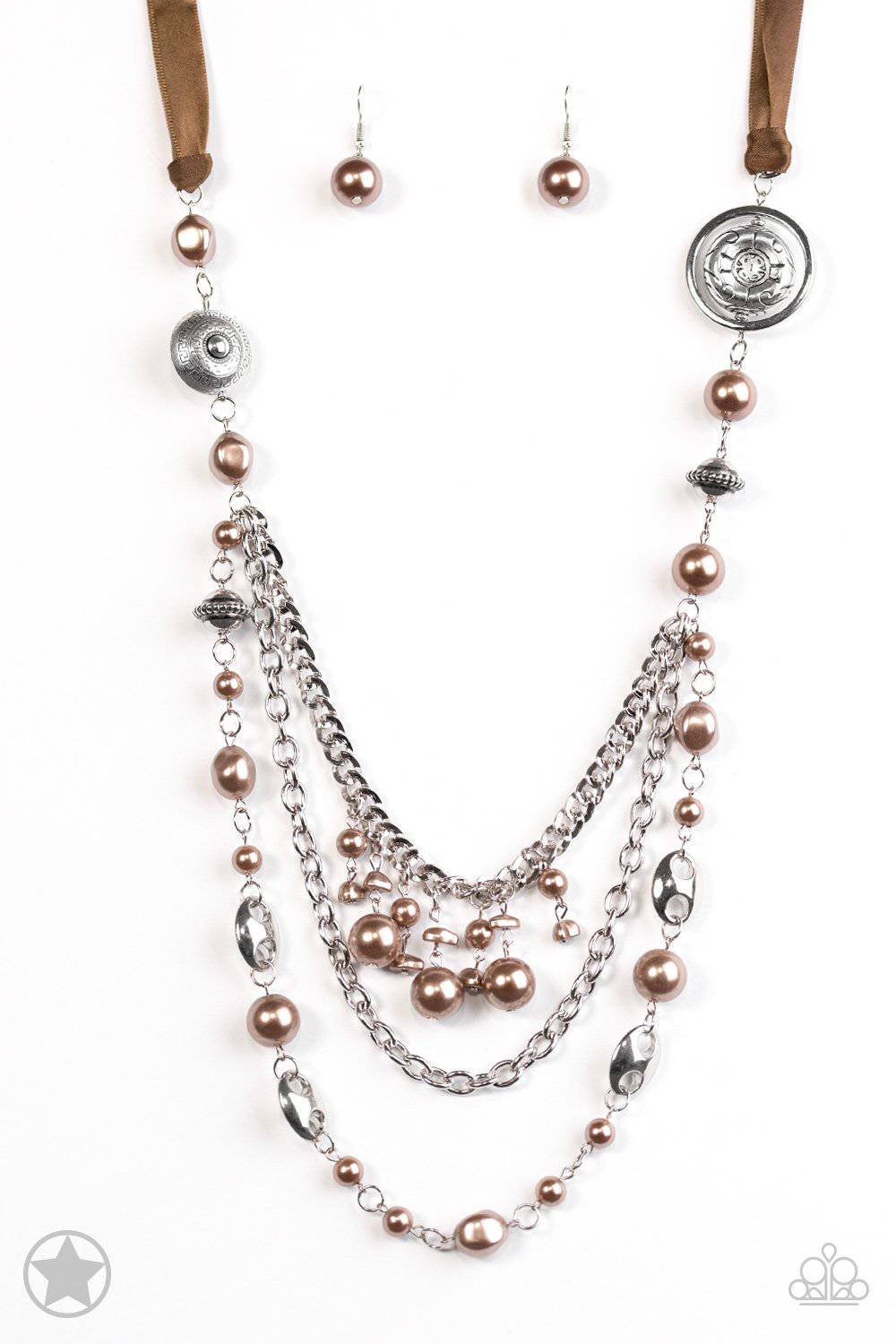 All The Trimmings - Brown Pearl Necklace - Paparazzi Accessories - GlaMarous Titi Jewels