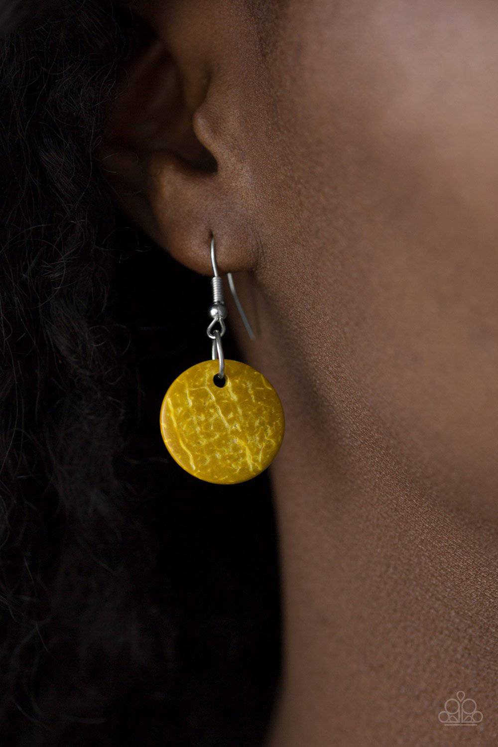 Wonderfully Walla Walla - Yellow Wood Necklace - Paparazzi Accessories - GlaMarous Titi Jewels