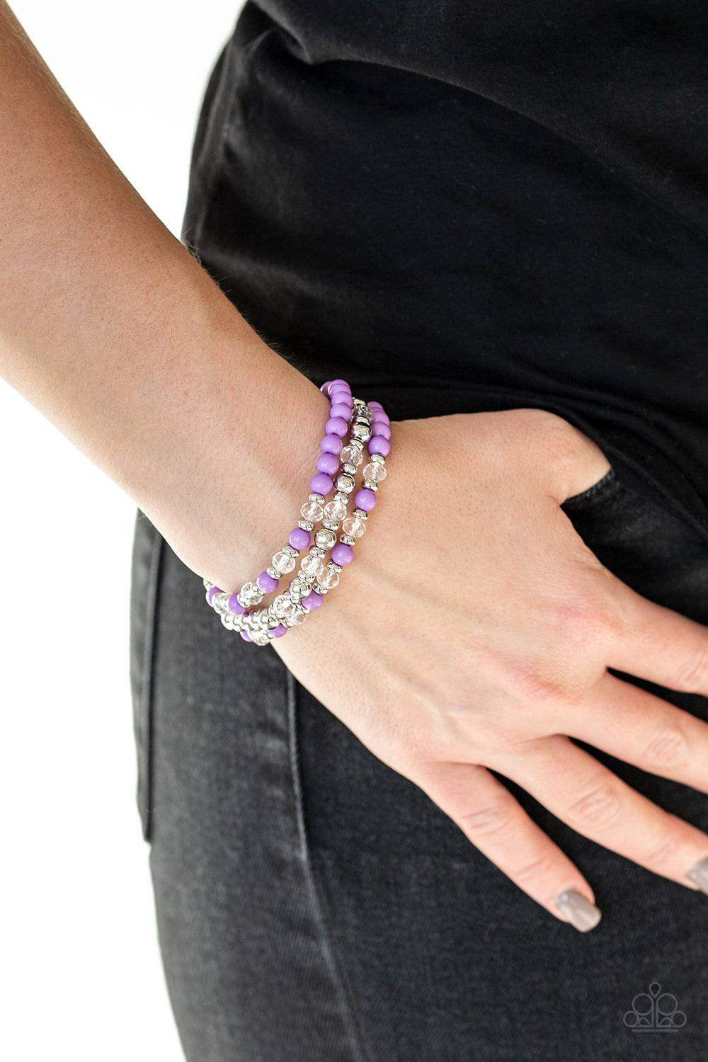 Irresistibly Irresistible - Purple Stretchy Bracelets - Paparazzi Accessories - GlaMarous Titi Jewels