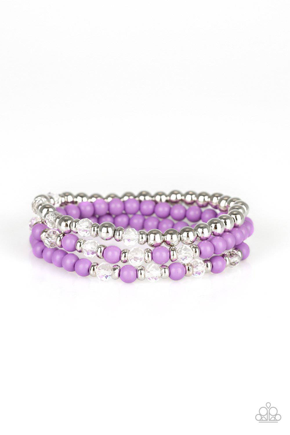 Irresistibly Irresistible - Purple Stretchy Bracelets - Paparazzi Accessories - GlaMarous Titi Jewels