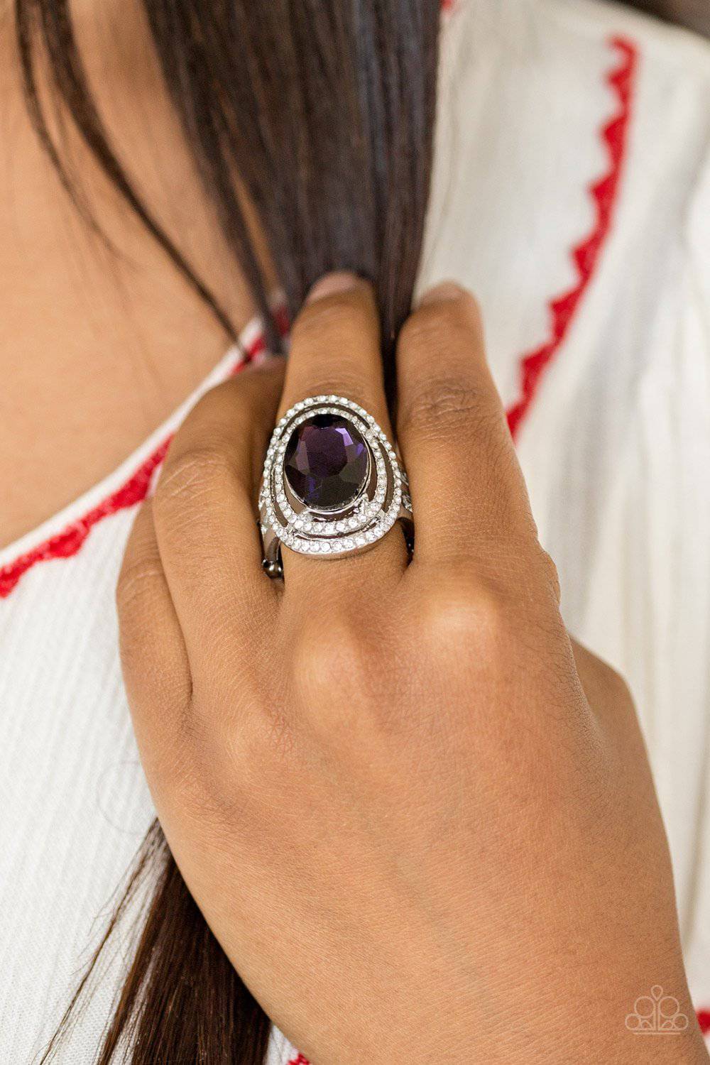 Making History - Purple Rhinestone Ring - Paparazzi Accessories - GlaMarous Titi Jewels