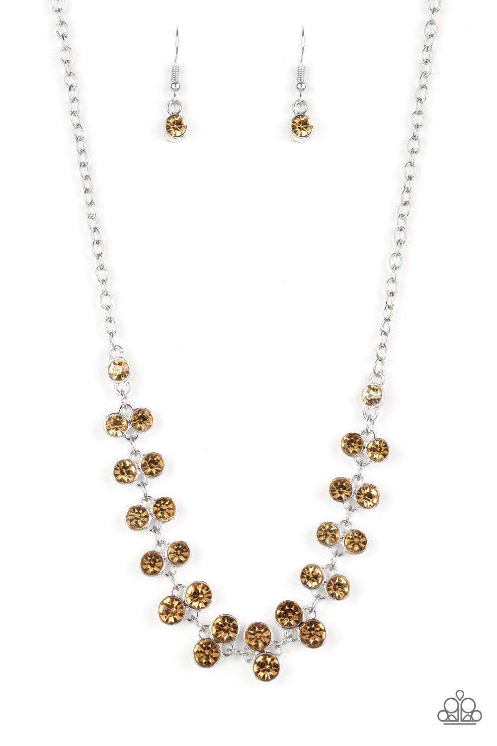 Super Starstruck - Brown Topaz Rhinestone Necklace - Paparazzi Accessories - GlaMarous Titi Jewels