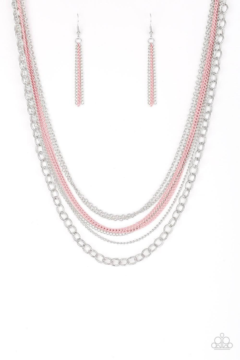 Intensely Industrial - Pink Chain Necklace - Paparazzi Accessories - GlaMarous Titi Jewels