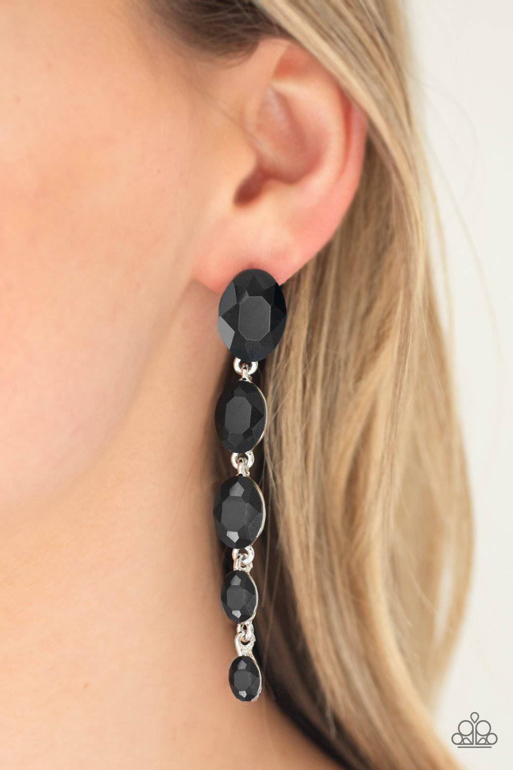 Red Carpet Radiance - Black Earrings - Paparazzi Accessories - GlaMarous Titi Jewels