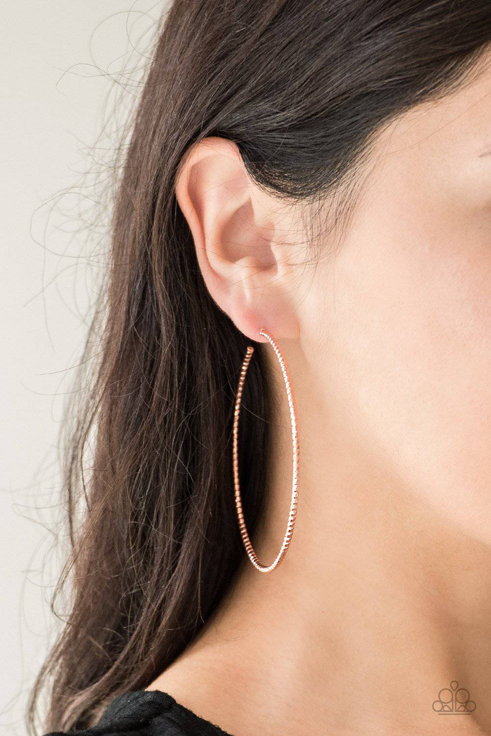Hooked on Hoops - Copper Hoop Earrings - Paparazzi Earrings - GlaMarous Titi Jewels