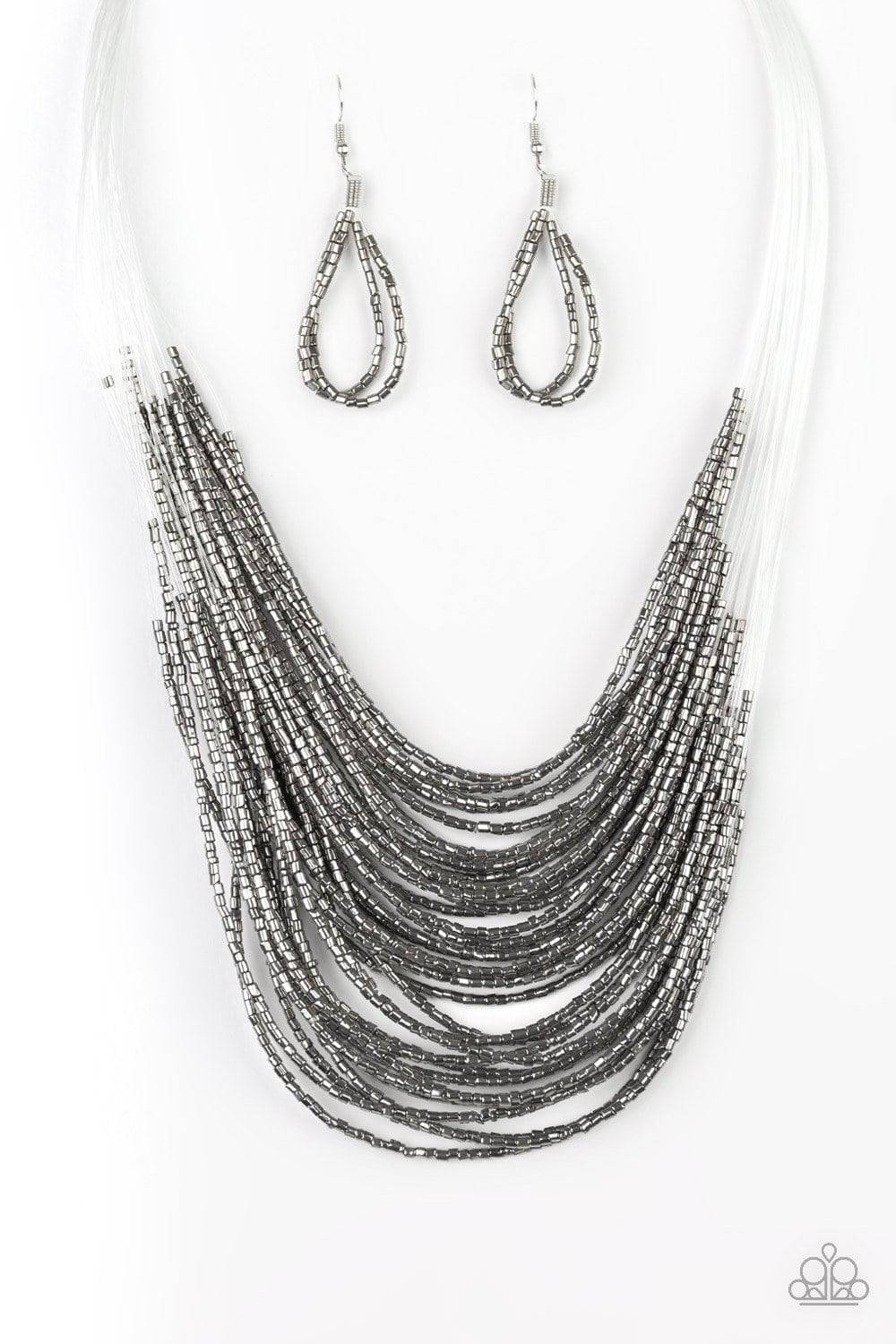 Catwalk Queen - Silver Seed Bead Necklace - Paparazzi Accessories - GlaMarous Titi Jewels