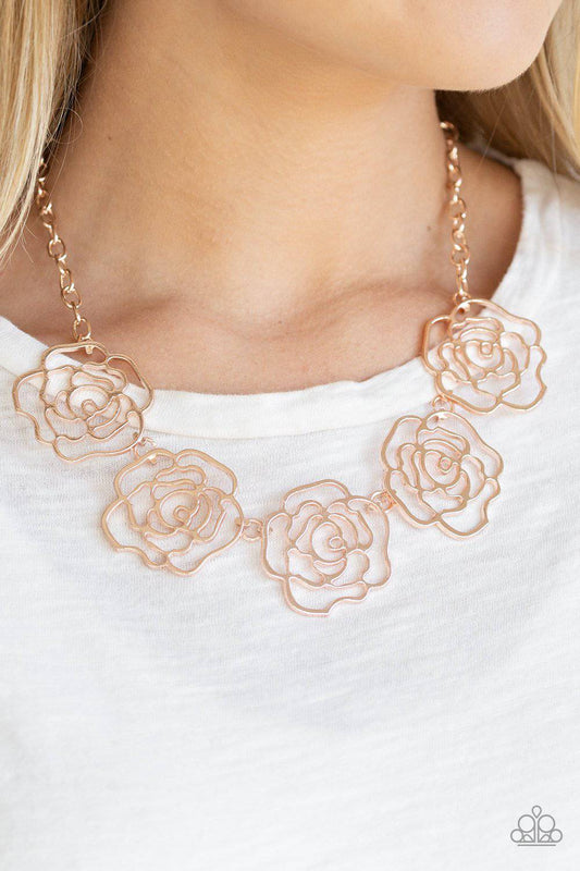 Budding Beauty - Rose Gold Rosebud Necklace - Paparazzi Accessories - GlaMarous Titi Jewels