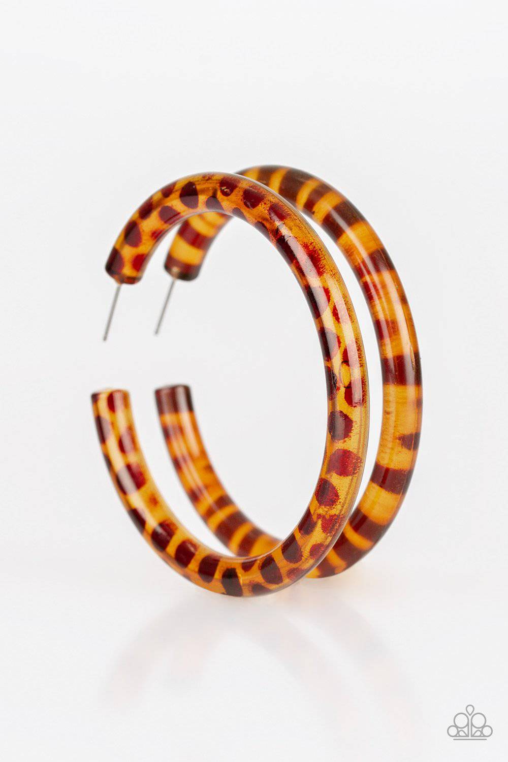 Miami Minimalist - Brown Acrylic Hoop Earrings - Paparazzi Accessories - GlaMarous Titi Jewels