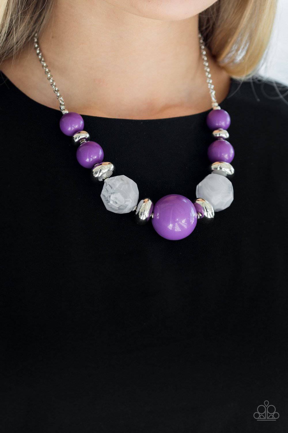 Daytime Drama - Purple & Silver Necklace - Paparazzi Accessories - GlaMarous Titi Jewels