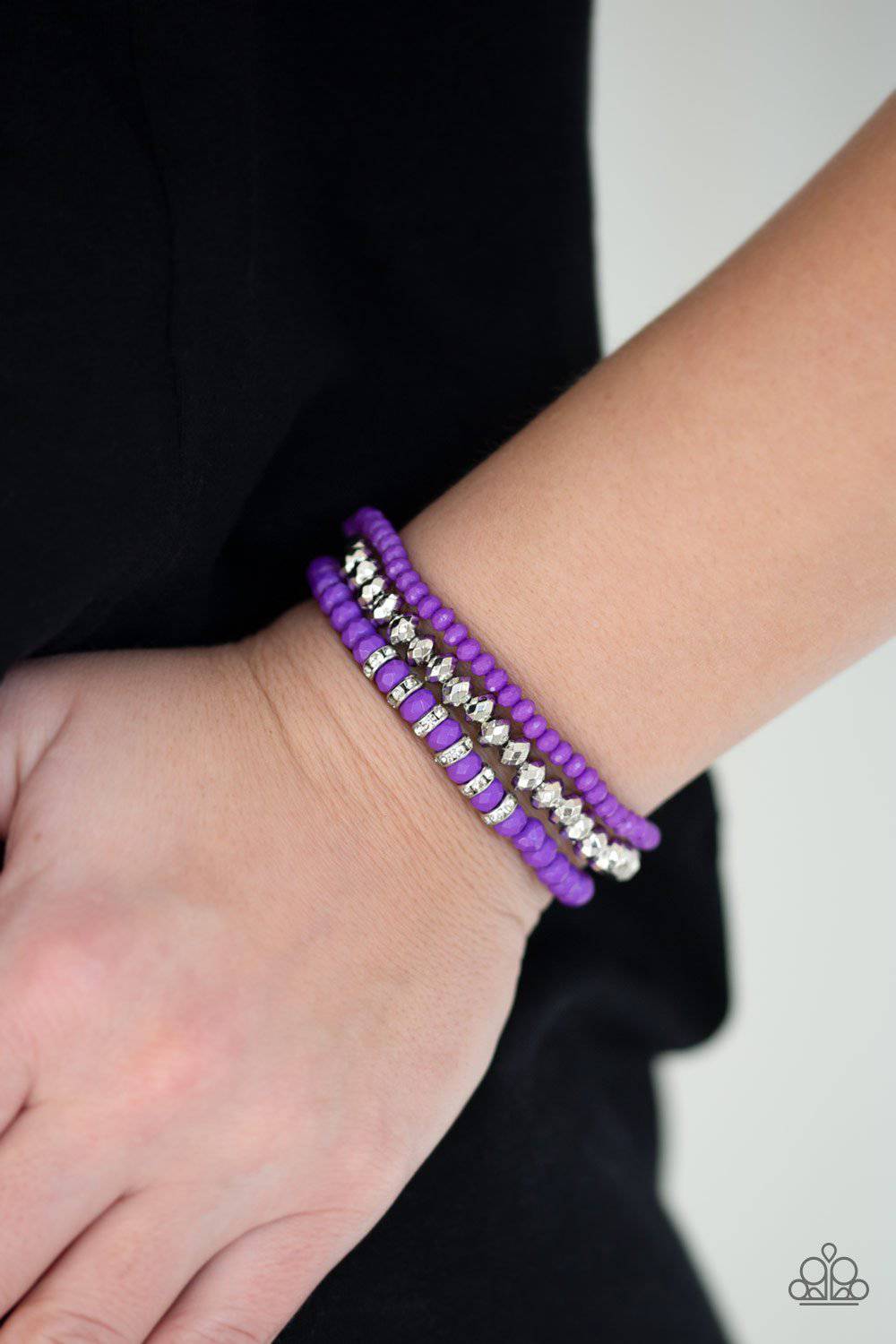 Ideal Idol - Purple Stretchy Bracelets - Paparazzi Accessories - GlaMarous Titi Jewels