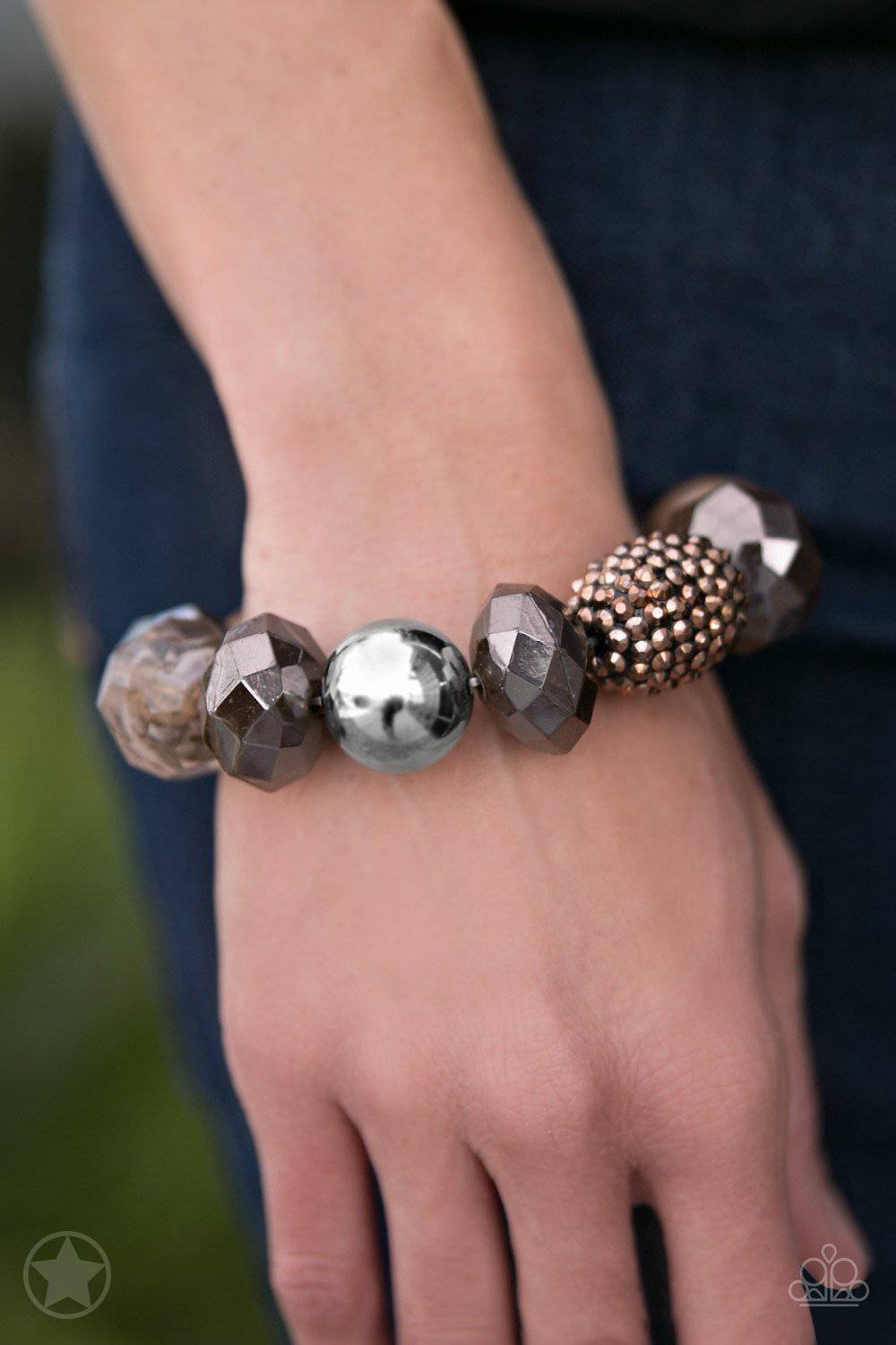 All Cozied Up - Brown & Copper Bracelet - Paparazzi Accessories - GlaMarous Titi Jewels