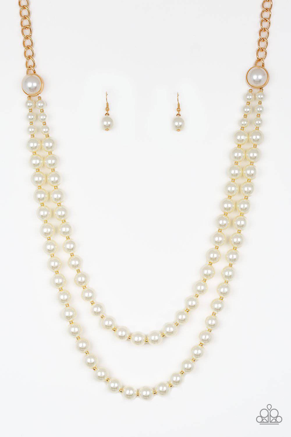 Endless Elegance - Gold & Pearl Necklace - Paparazzi Accessories - GlaMarous Titi Jewels