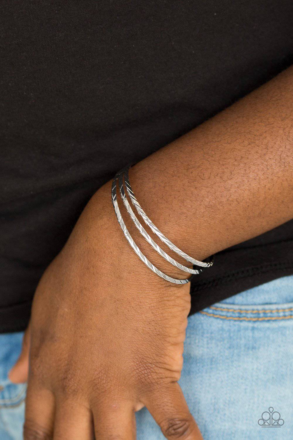 Eastern Empire - Silver Dainty Cuff Bracelet - Paparazzi Accessories - GlaMarous Titi Jewels