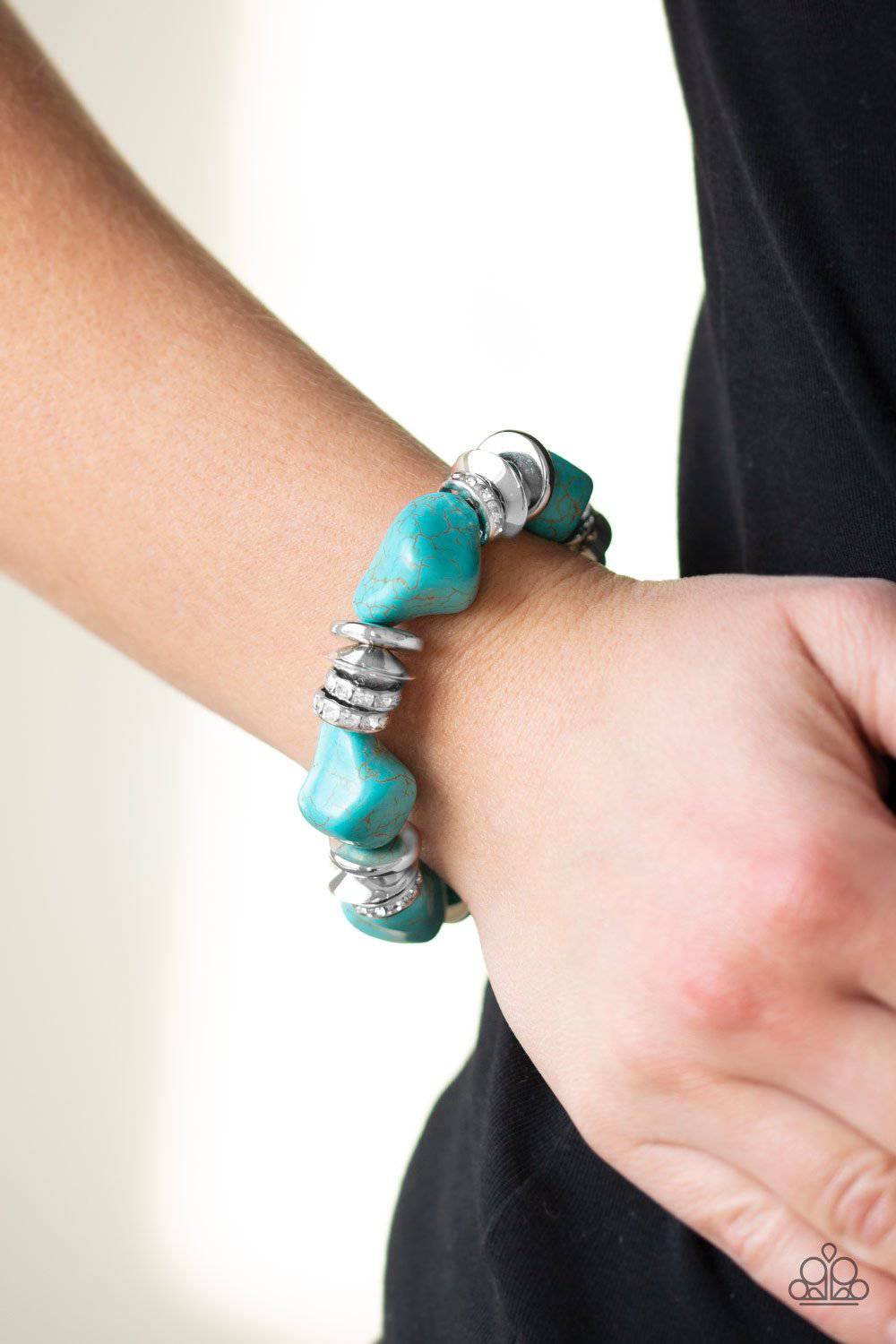 Stunningly Stone Age Set - Blue (Necklace & Bracelet) - Paparazzi Accessories - GlaMarous Titi Jewels