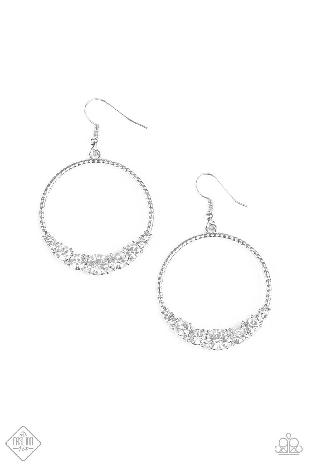 Self-Made Millionaire - White Rhinestone Earrings - Paparazzi Accessories - GlaMarous Titi Jewels