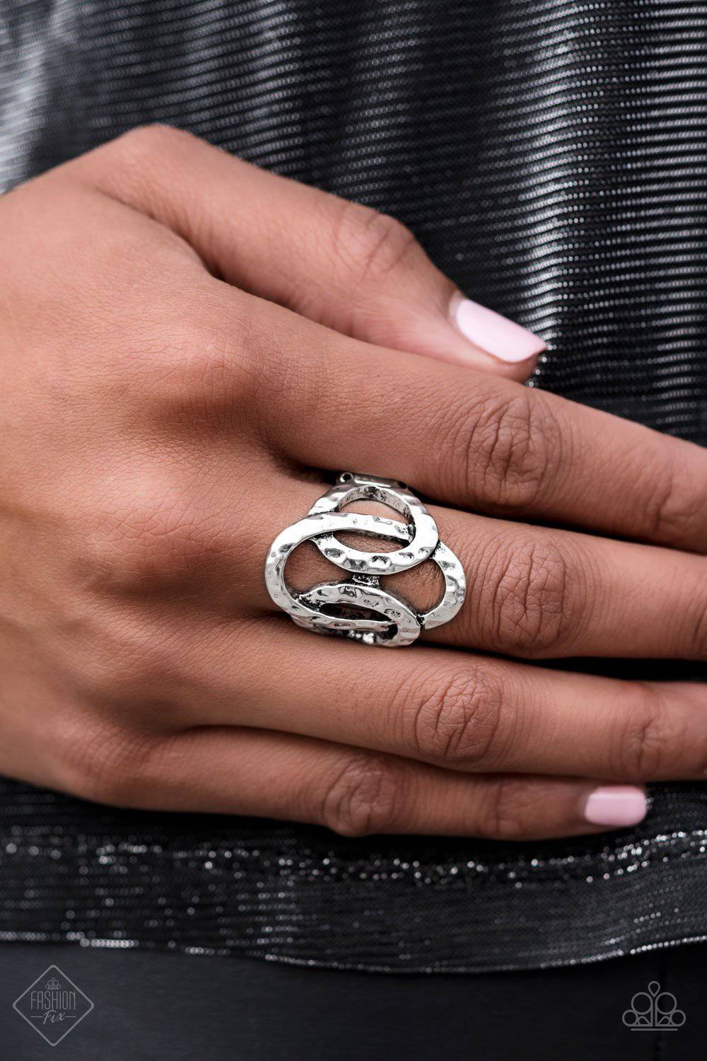 Triple The Texture - Silver Rugged Texture Ring - Paparazzi Accessories - GlaMarous Titi Jewels